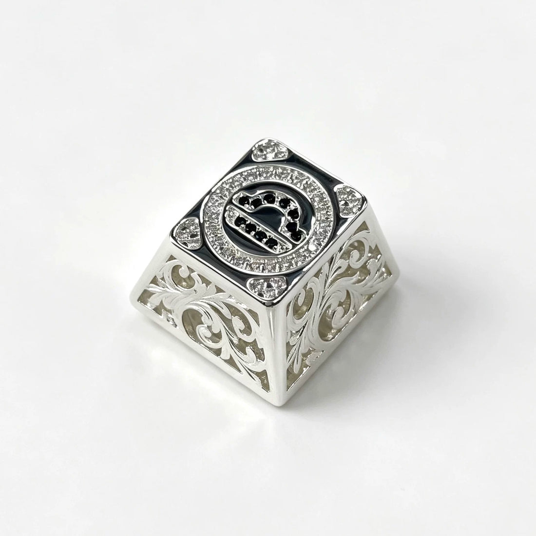 Pure silver hollow 12 Constellation Personalized Keycaps, Mechanical Keyboard Decorative Keycaps, Constellation Divination Cultural Creative Products.