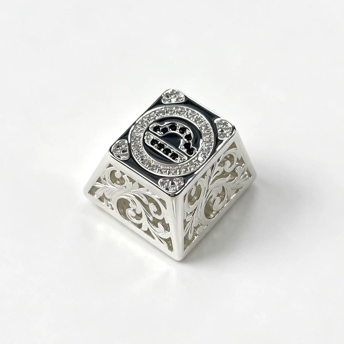 Pure silver hollow 12 Constellation Personalized Keycaps, Mechanical Keyboard Decorative Keycaps, Constellation Divination Cultural Creative Products.