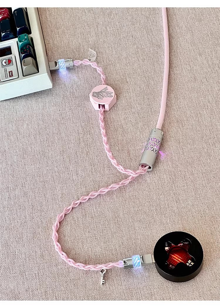 Independent induction magnetic switch light, one to two dual Type-C, 8k gaming cable, keyboard customization, manual data cable