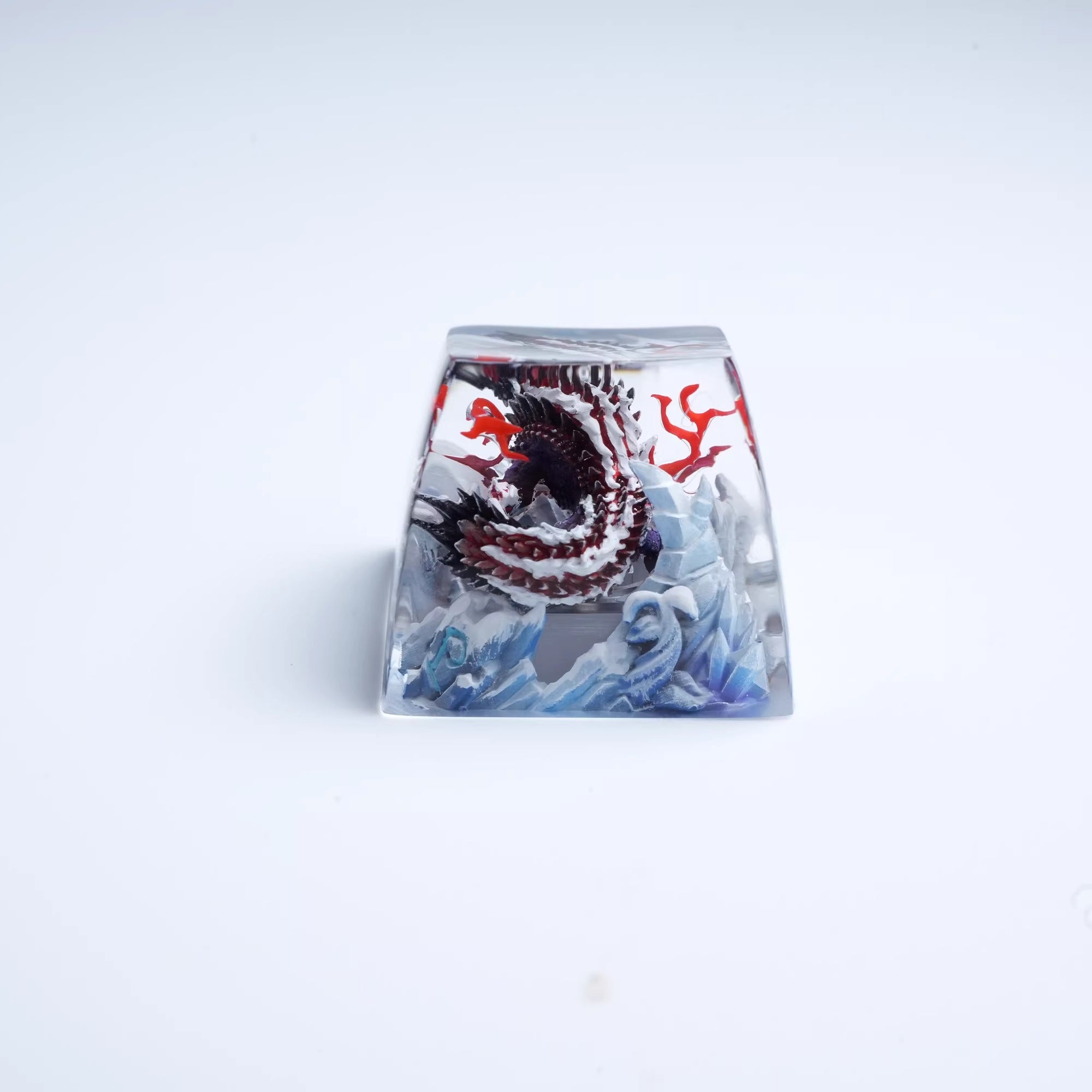 Monster Hunter, Zinogre, 1U Crystal Resin molded personalized keycaps, handcrafted keycaps decorated by artisans