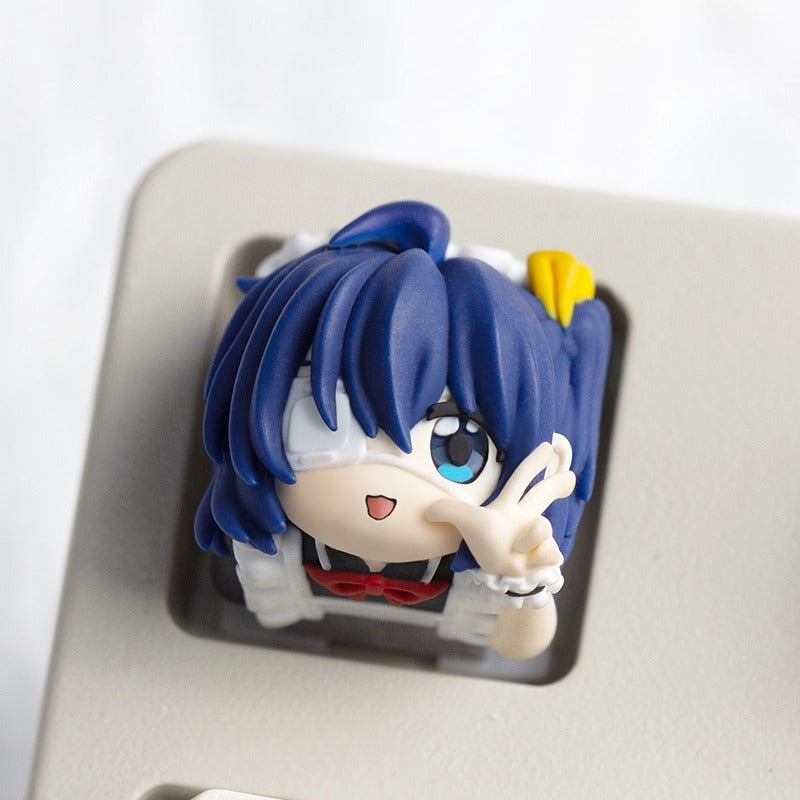 Love, Chunibyo & Other Delusions,Takanashi Rikka, Multi colored resin molded personalized keycaps, cute decorative keycaps with anime, gaming, cultural and creative dolls