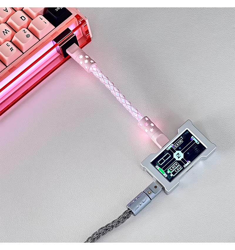 Short line 12cm/20cm, pad short line data cable typec-typec single crystal copper star emitting customized data cable