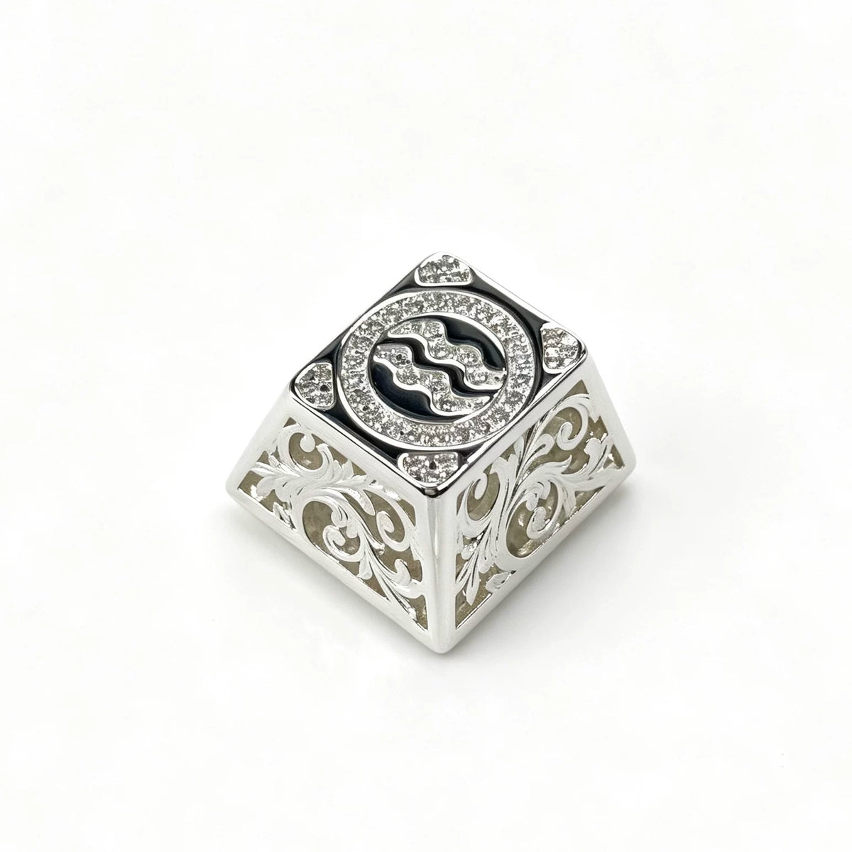 Pure silver hollow 12 Constellation Personalized Keycaps, Mechanical Keyboard Decorative Keycaps, Constellation Divination Cultural Creative Products.