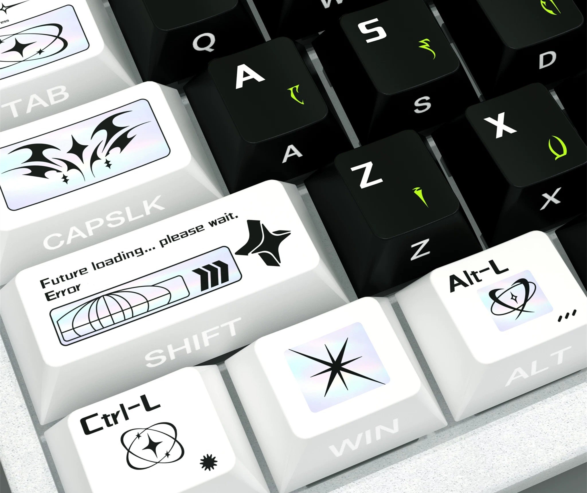 Time spans theme design, PBT material personalized keycap set, anime and games cultural creative decoration keycap set, compatible with 61/64/68/75/84/87/104 mechanical keyboard