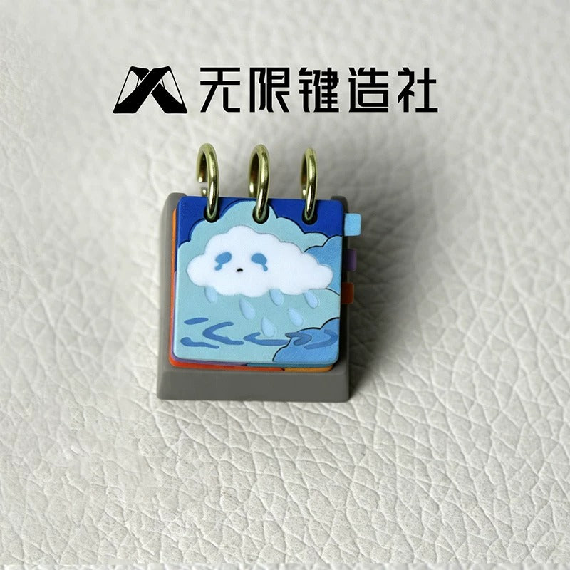 Calendar series cute personalized keycaps original design healing series multi-color resin molding mechanical keyboard decoration keycaps replaceable artistic keycaps