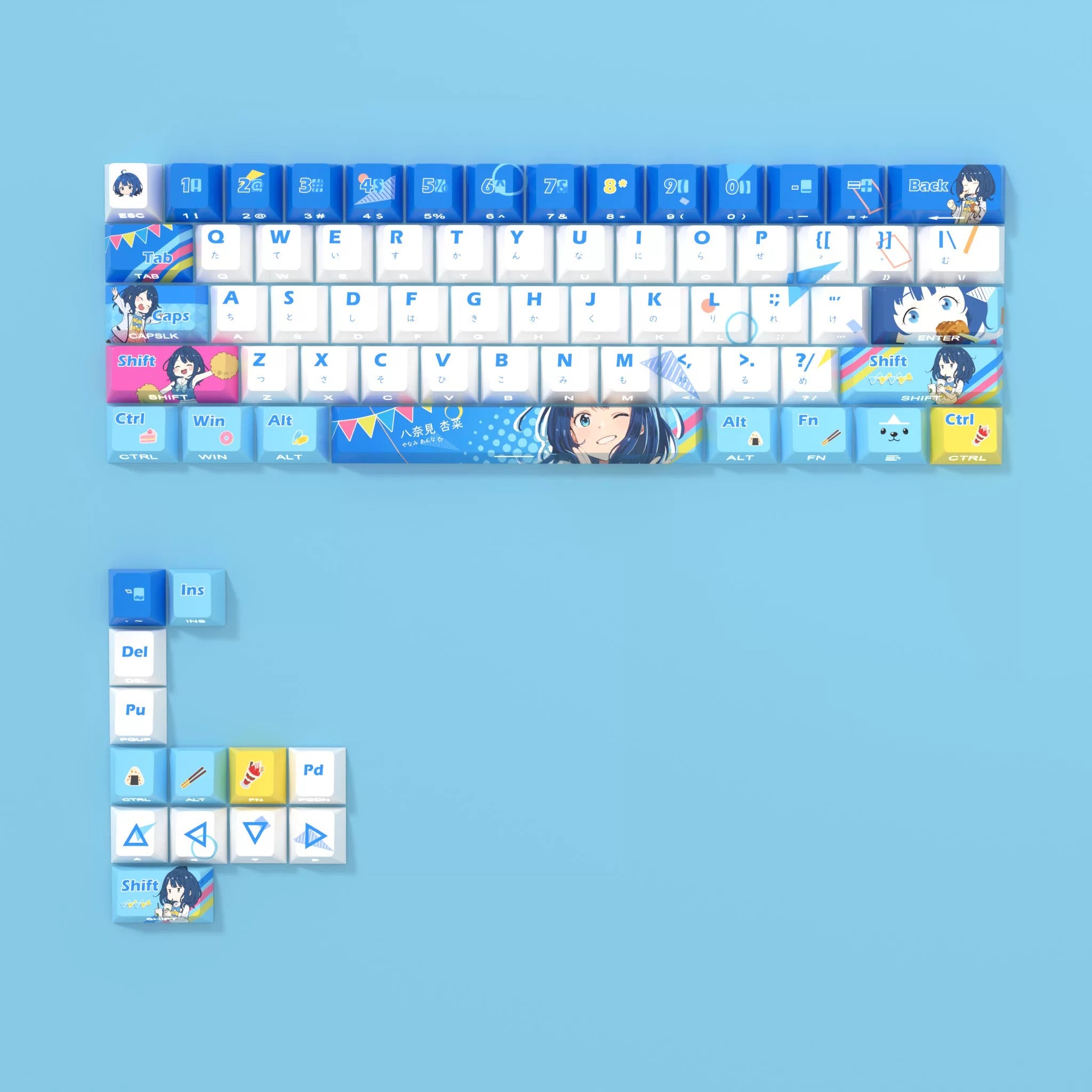 too many losing heroines! Theme series, Anna Yanami themed keycap set, PBT material personalized keycap set, anime and games cultural creative decoration keycap set, compatible with 61/64/68/75/84/87/104 mechanical keyboard