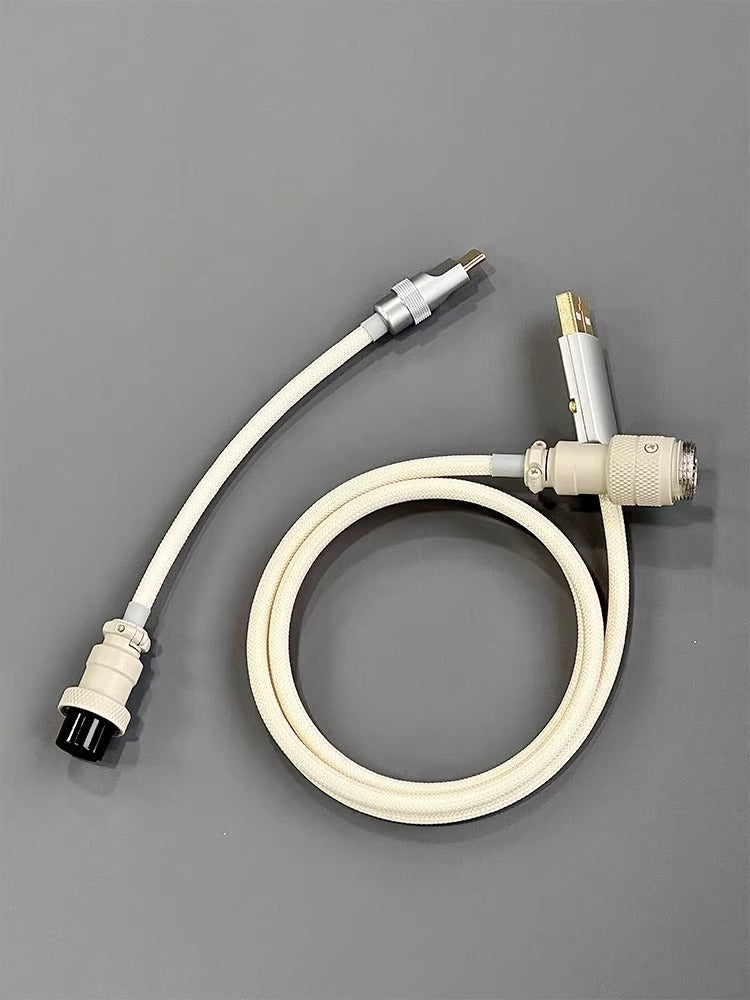 Customized mechanical keyboard manual data cable USB TypeC basic straight weaving aviation plug data link cable