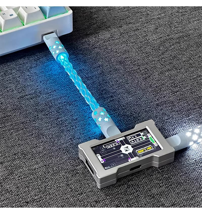 Short line 12cm/20cm, pad short line data cable typec-typec single crystal copper star emitting customized data cable