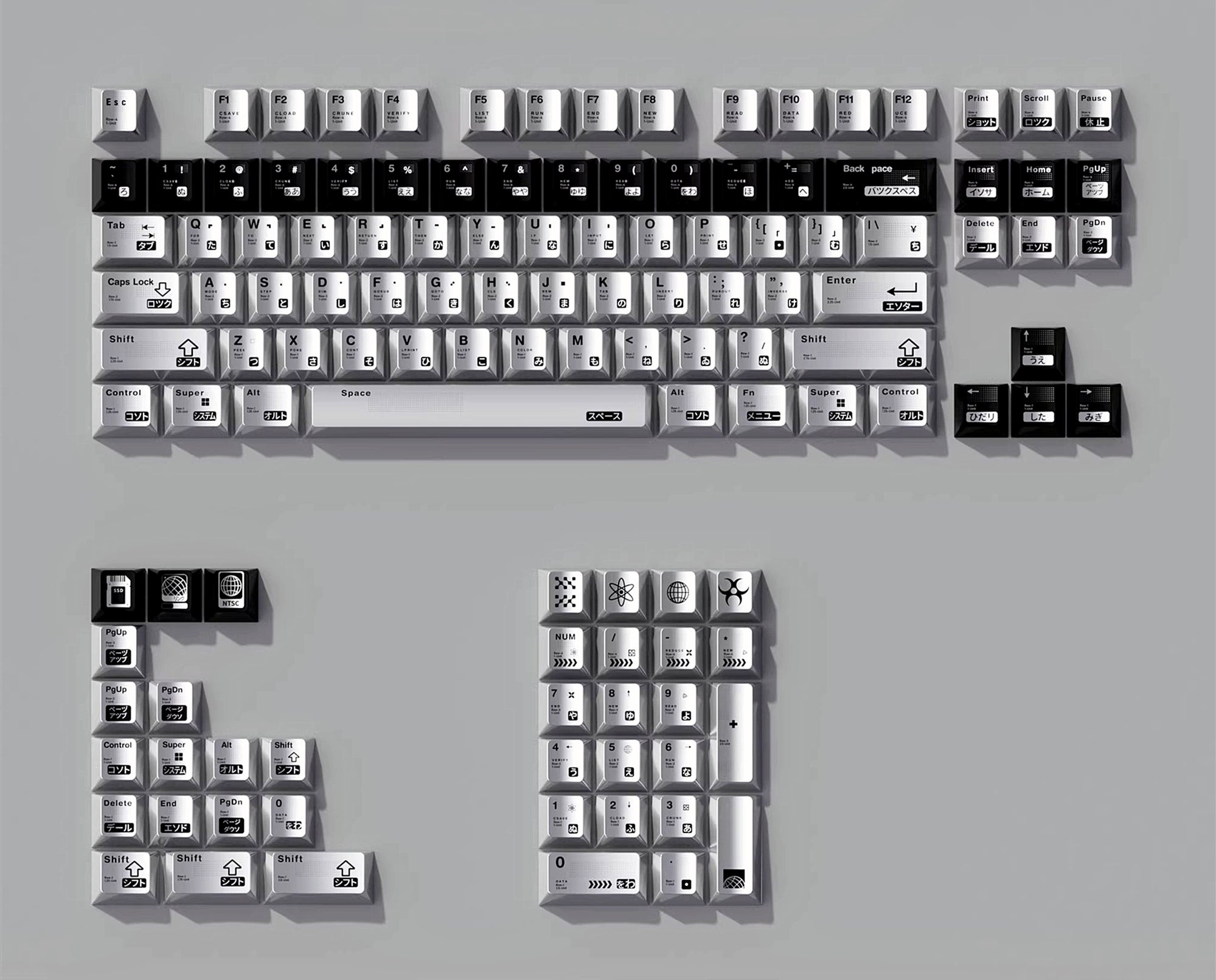 Parameterized theme design, metal paint texture PBT material personalized keycap set, mechanical keyboard decorative keycaps