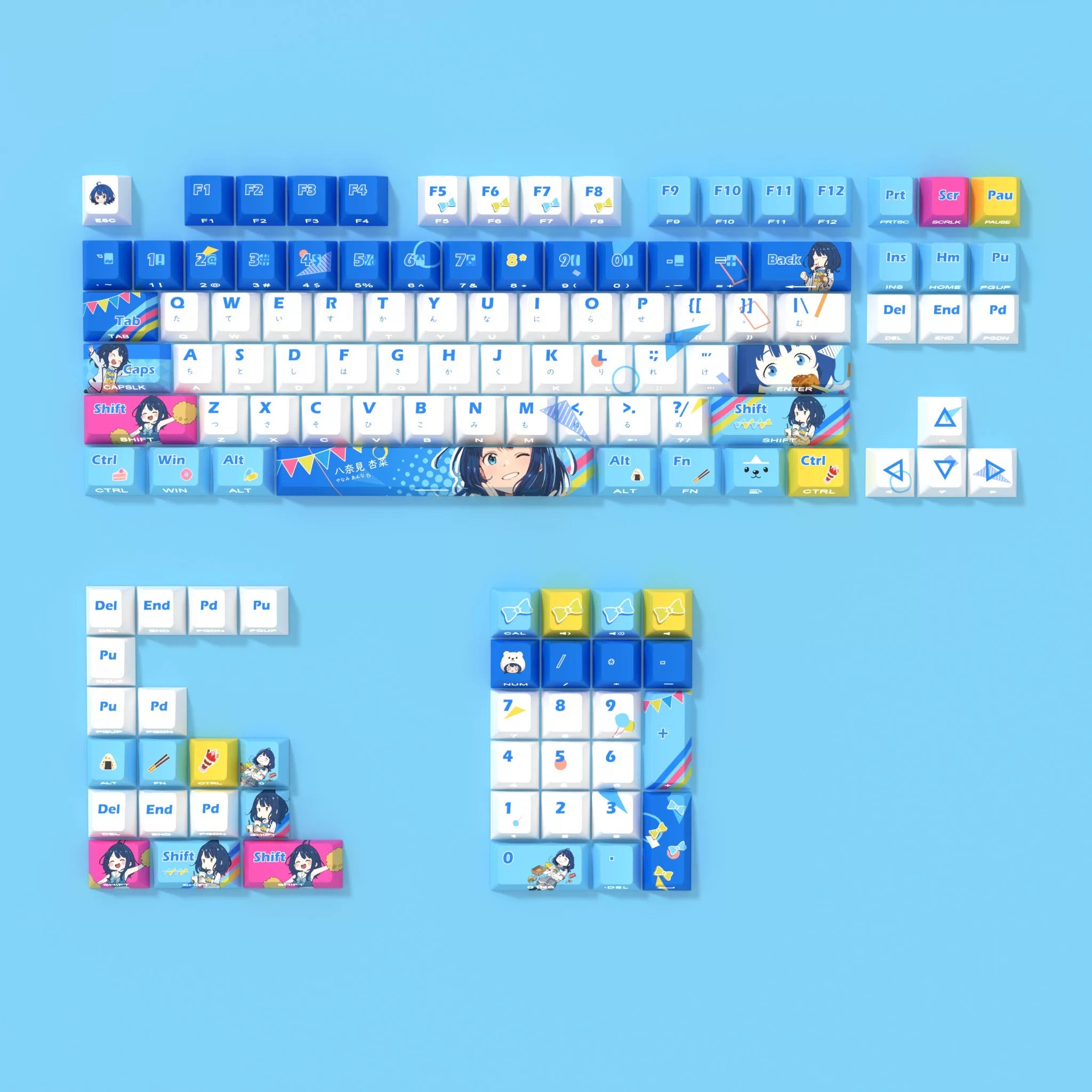 too many losing heroines! Theme series, Anna Yanami themed keycap set, PBT material personalized keycap set, anime and games cultural creative decoration keycap set, compatible with 61/64/68/75/84/87/104 mechanical keyboard