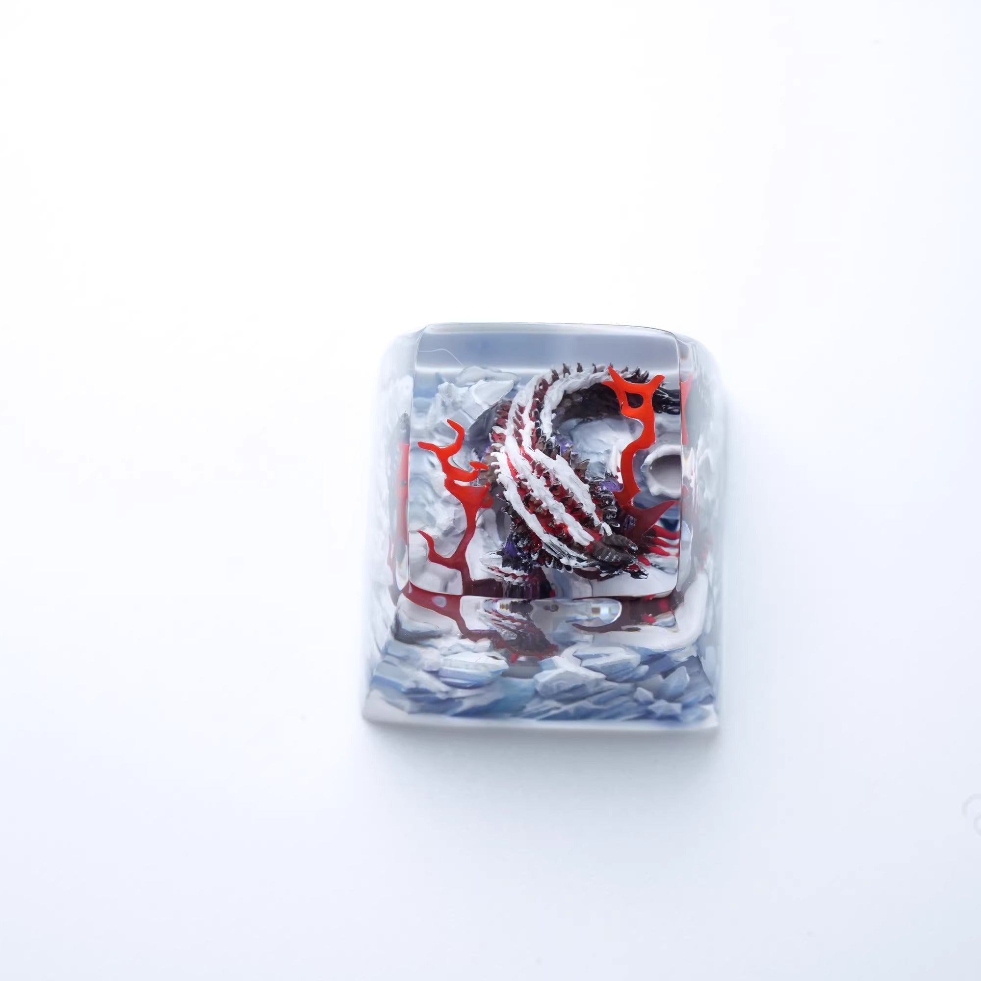 Monster Hunter, Zinogre, 1U Crystal Resin molded personalized keycaps, handcrafted keycaps decorated by artisans