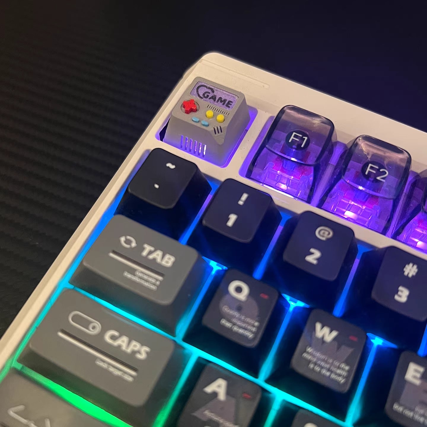 Game boy, 3D printed resin material personalized keycap, game themed translucent decorative keycap