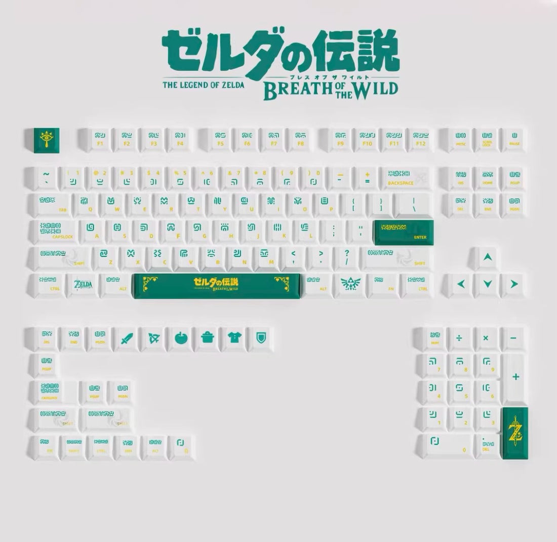 The Legend of Zelda Theme Personalized Keycap Set, PBT Material, Heat Sublimation Process, Anime Game Element Design Set Keycap