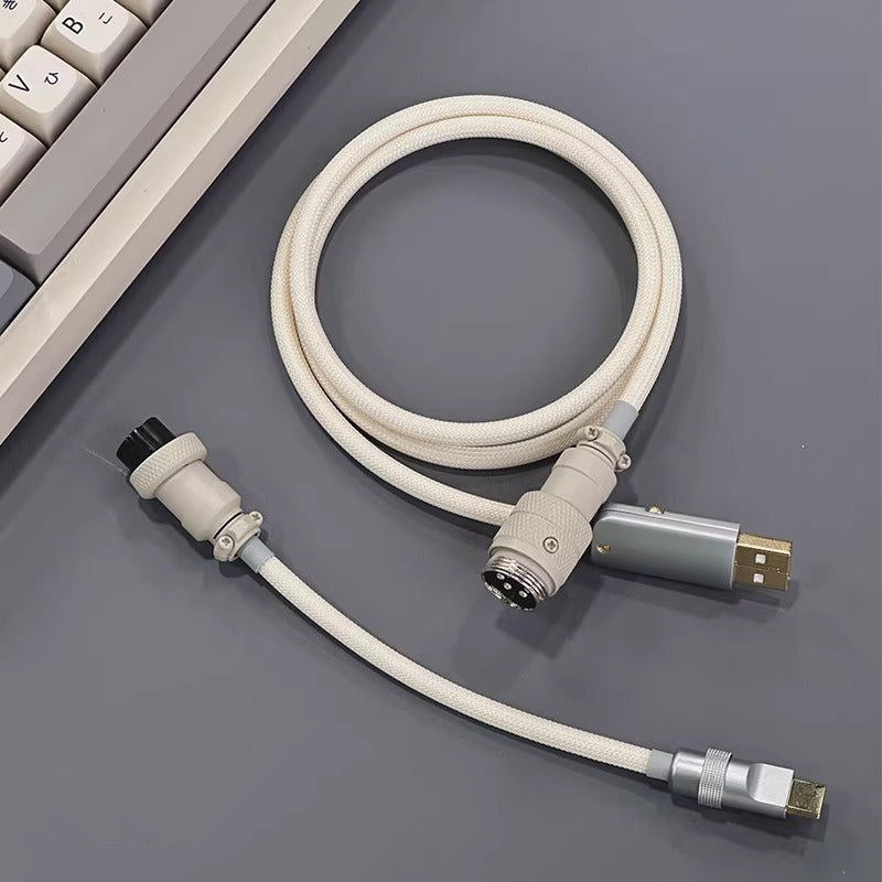 Customized mechanical keyboard manual data cable USB TypeC basic straight weaving aviation plug data link cable