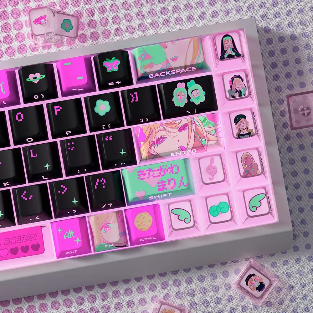 My Dress Up Darling, Kitagawa Marin Theme, PBT+PC Material Personalized Keycap Set, Anime Game Culture Creative Decorative Keycap Set