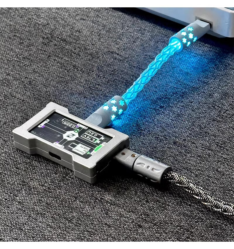 Short line 12cm/20cm, pad short line data cable typec-typec single crystal copper star emitting customized data cable