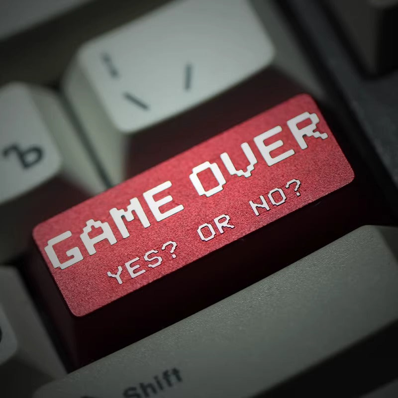Game over, OEM high aluminum alloy metal anode version, cultural and creative mechanical keyboard decorative keycaps, 2.25U enter key personalized keycaps