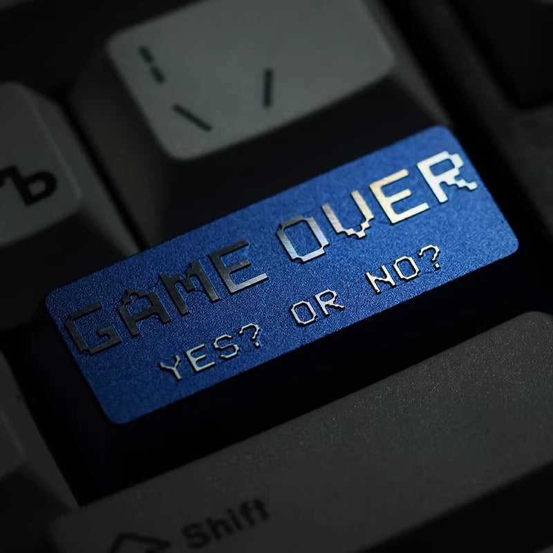 Game over, OEM high aluminum alloy metal anode version, cultural and creative mechanical keyboard decorative keycaps, 2.25U enter key personalized keycaps