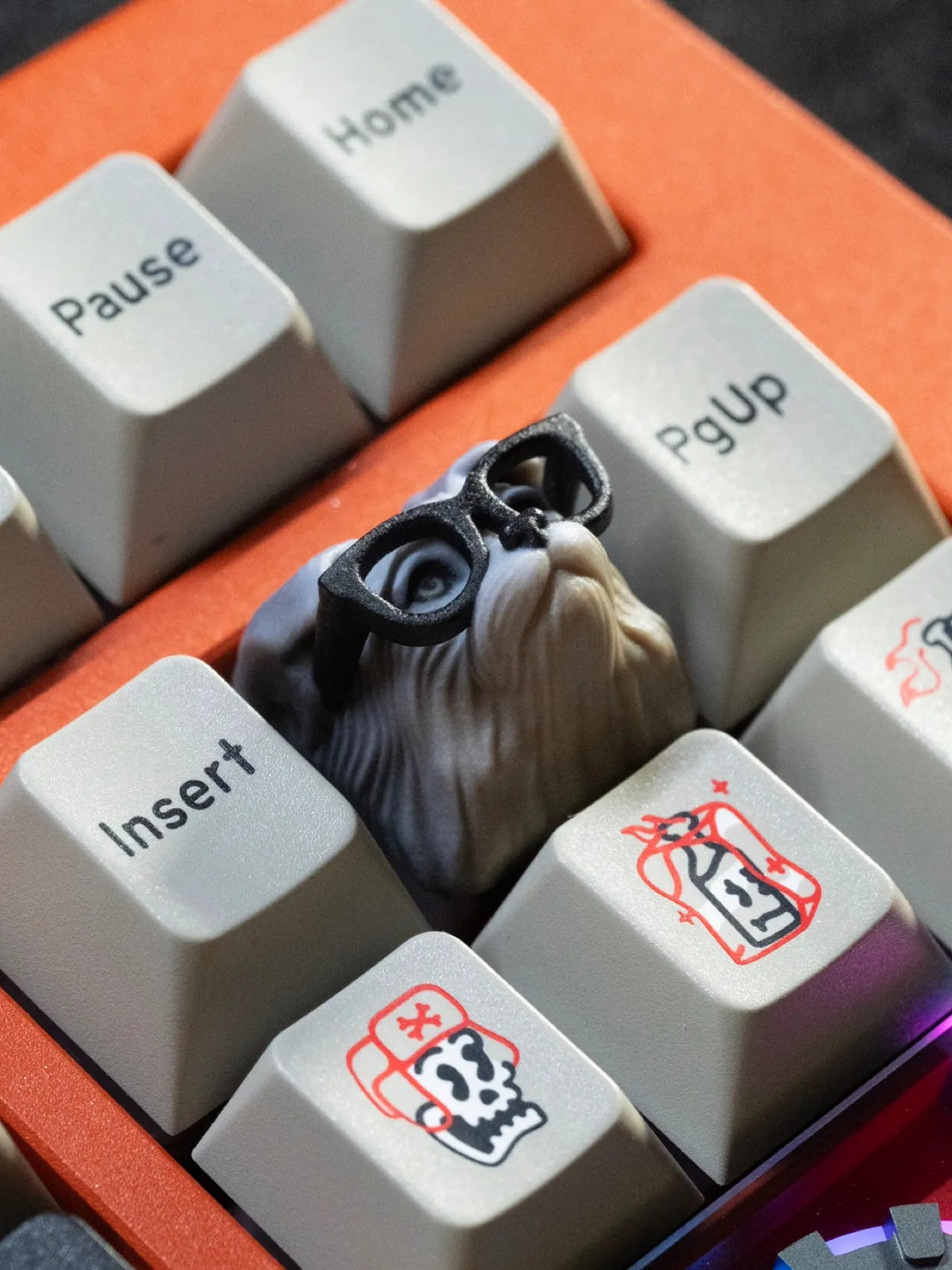 Pet and puppy themed design keycaps, not corroded or faded, three-dimensional modeling, anime, gaming, cultural creativity, personalized keycaps, mechanical keyboard decoration keycaps