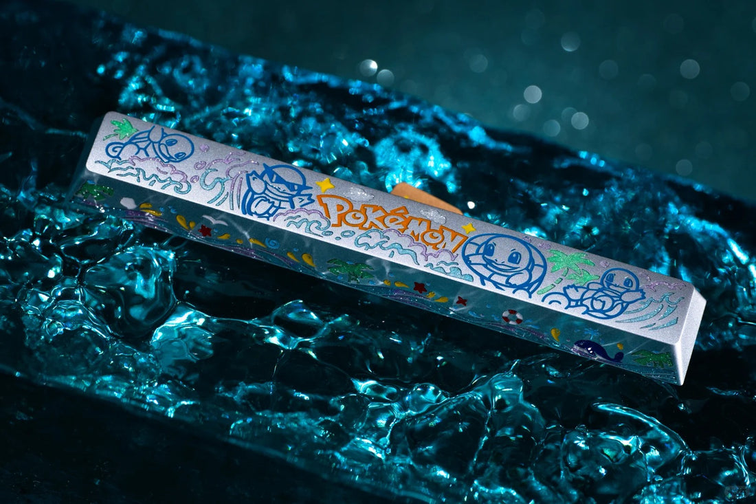 Pok é mon Series, Squirtle Theme, 6.25U Aluminum Spacebar Personalized Keycaps, Anime Game Culture Creative Cute Decorative Keycaps