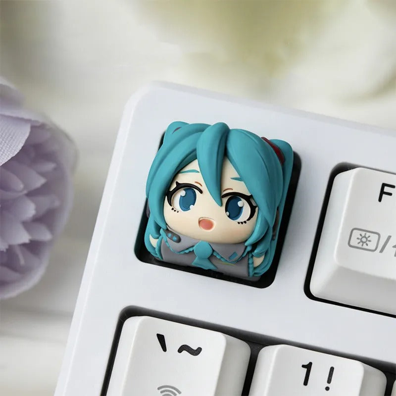 Hatsune Miku Rabbit Hole, multi-color resin personalized keycap, animation game music innovation mechanical keyboard decoration keycap