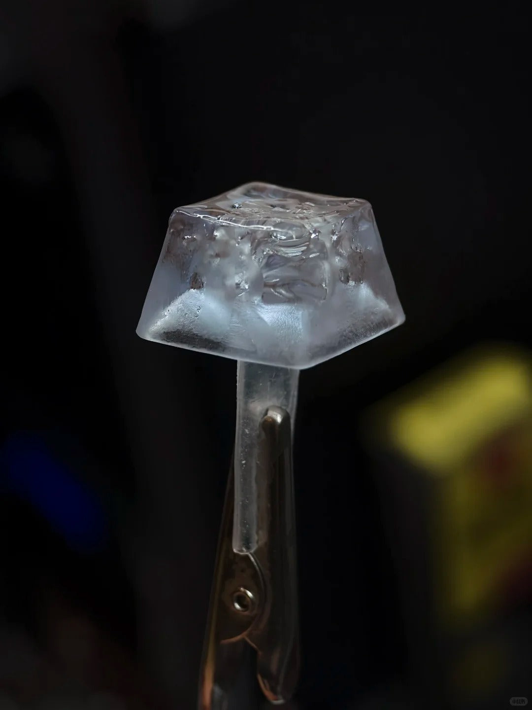 Crystal clear ice keycaps, 1U minimalist ice decoration keycaps, simulated artistic keycaps, mechanical keyboard personalized keycaps