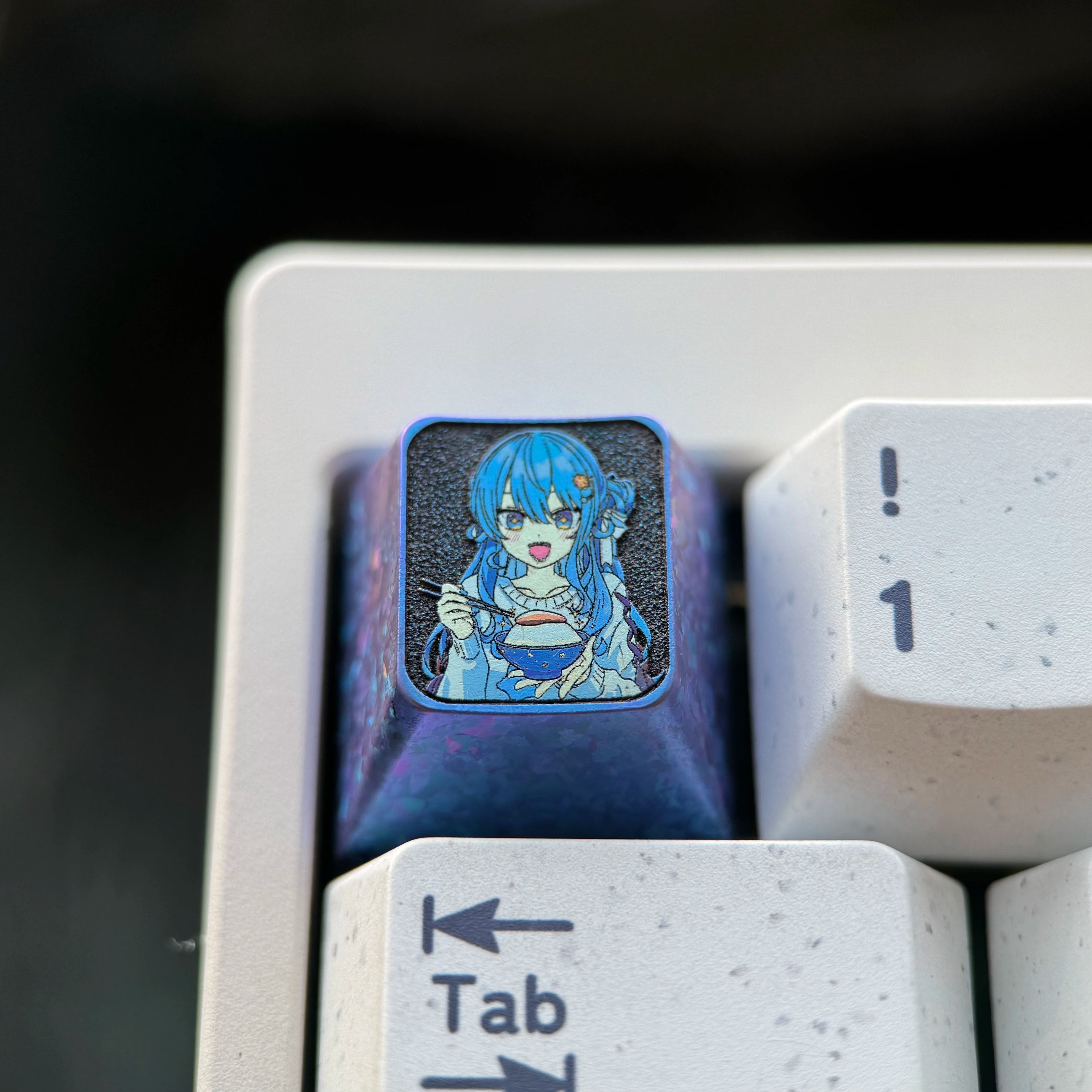 Hoshimachi Suisei Theme Collection, Titanium Alloy Personalized Keycaps, Anime Music Idol Culture Peripheral Mechanical Keyboard Customized Decorative Keycaps