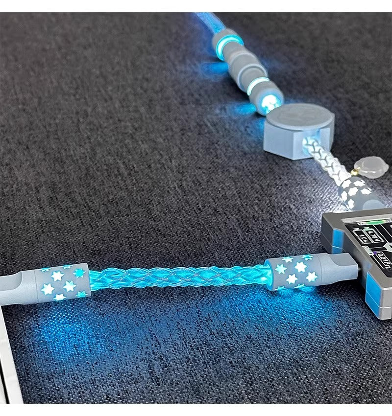 Short line 12cm/20cm, pad short line data cable typec-typec single crystal copper star emitting customized data cable