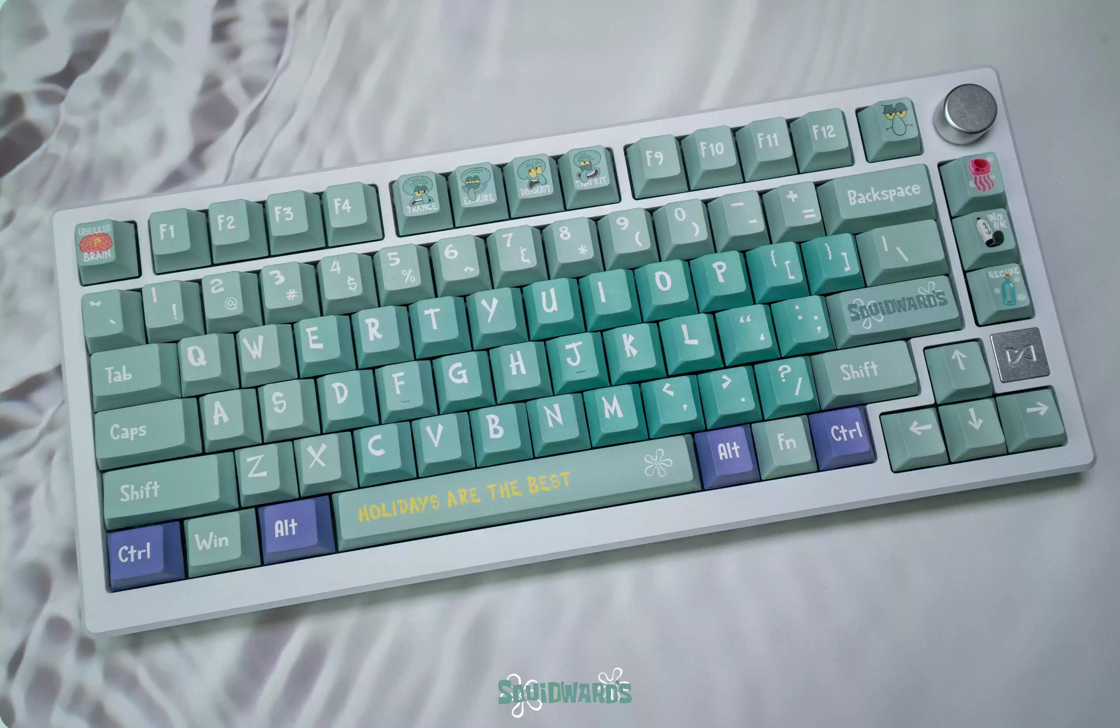 SpongeBob SquarePants, Squidward Quincy Tentacles themed personalized keycap set, PBT material factory height, creatively decorated keycaps