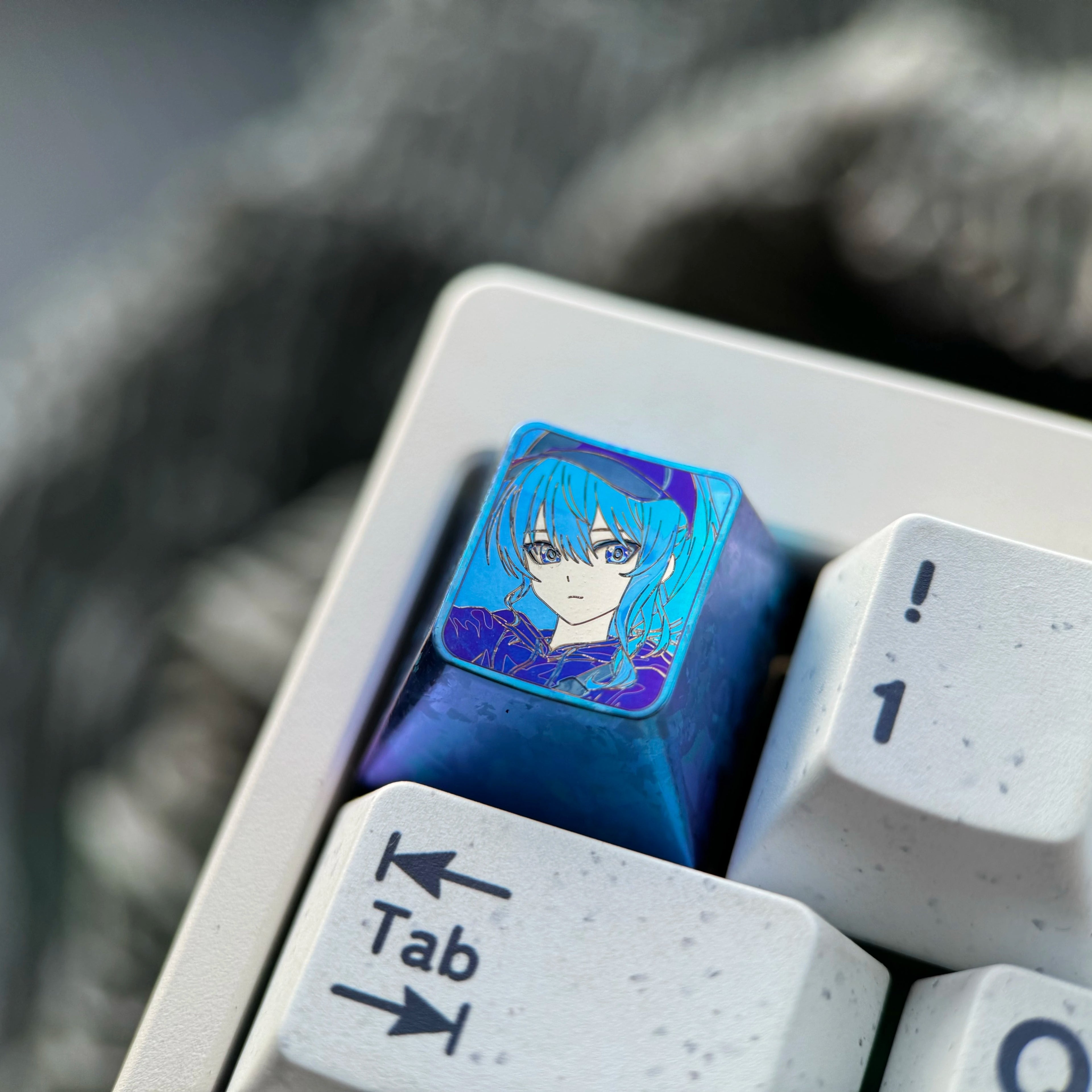 Hoshimachi Suisei Theme Collection, Titanium Alloy Personalized Keycaps, Anime Music Idol Culture Peripheral Mechanical Keyboard Customized Decorative Keycaps