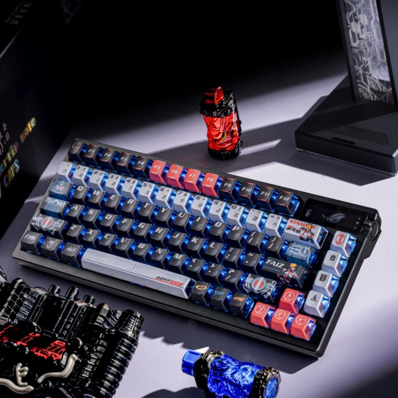 Kamen Rider themed keycaps, PBT material personalized keycap set, anime and games cultural creative decoration keycap set, compatible with 61/64/68/75/84/87/104 mechanical keyboard
