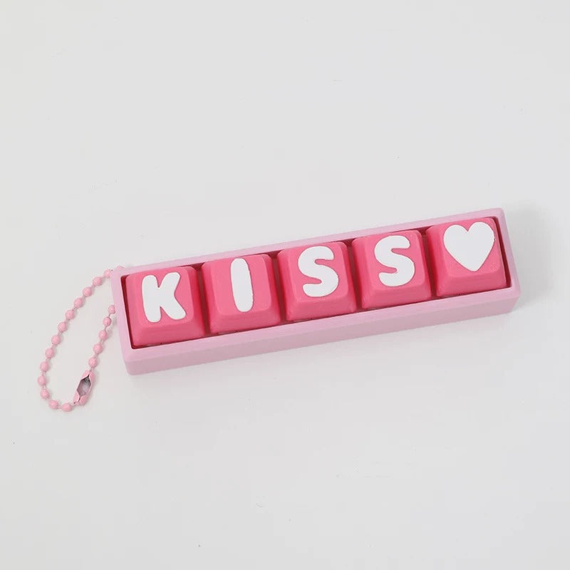 Cute letter combinations, love,switch tester, keycap keychain, cat themed keycap switch mechanical keyboard creative peripheral cultural products.