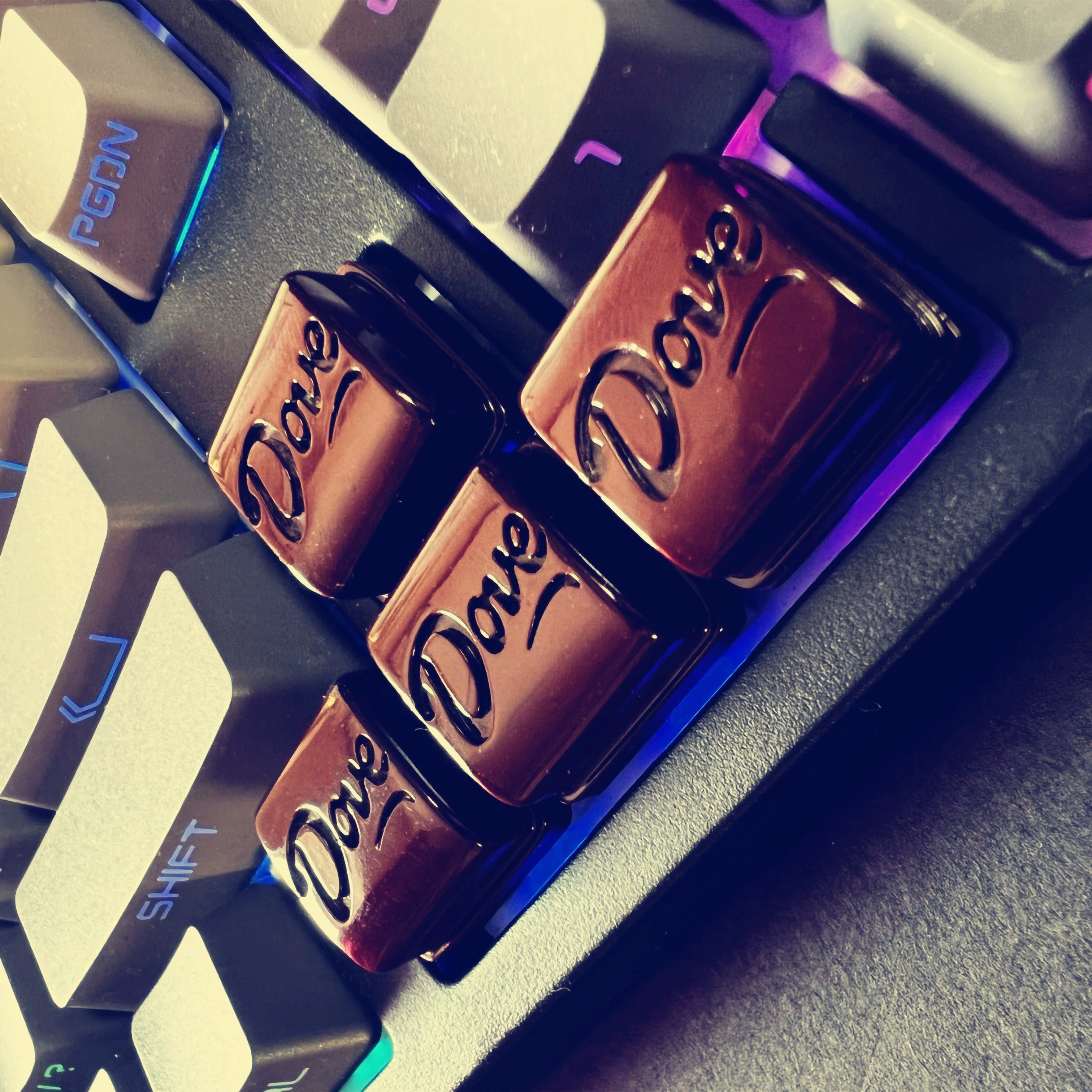 Chocolate creative personalized keycaps, pressed with mineral powder material, available in multiple sizes for mechanical keyboard decoration keycaps