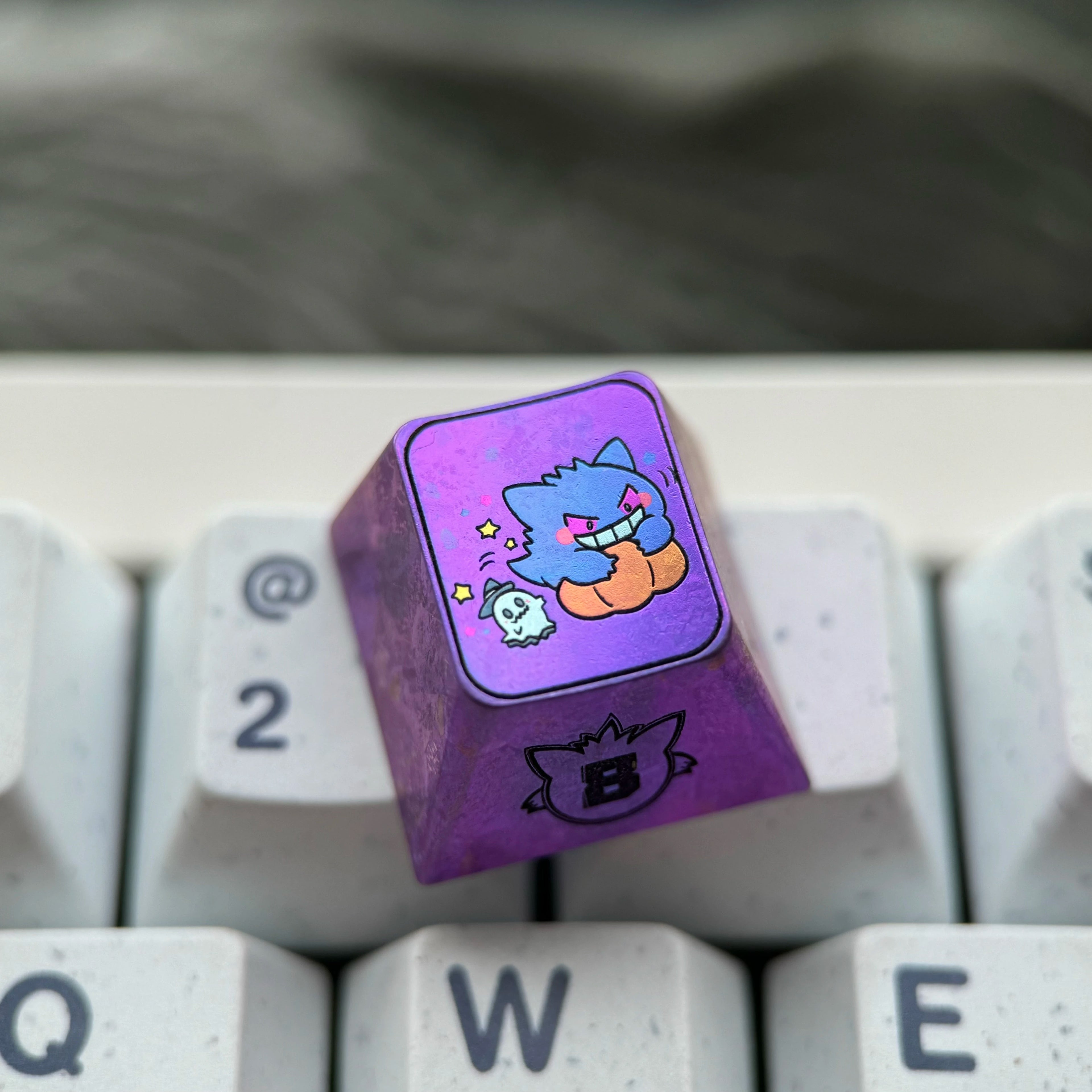 Pok é mon series, gengar themed R4 height, numerical range of 1-0, titanium alloy personalized keycaps, anime and game creative decorative keycaps