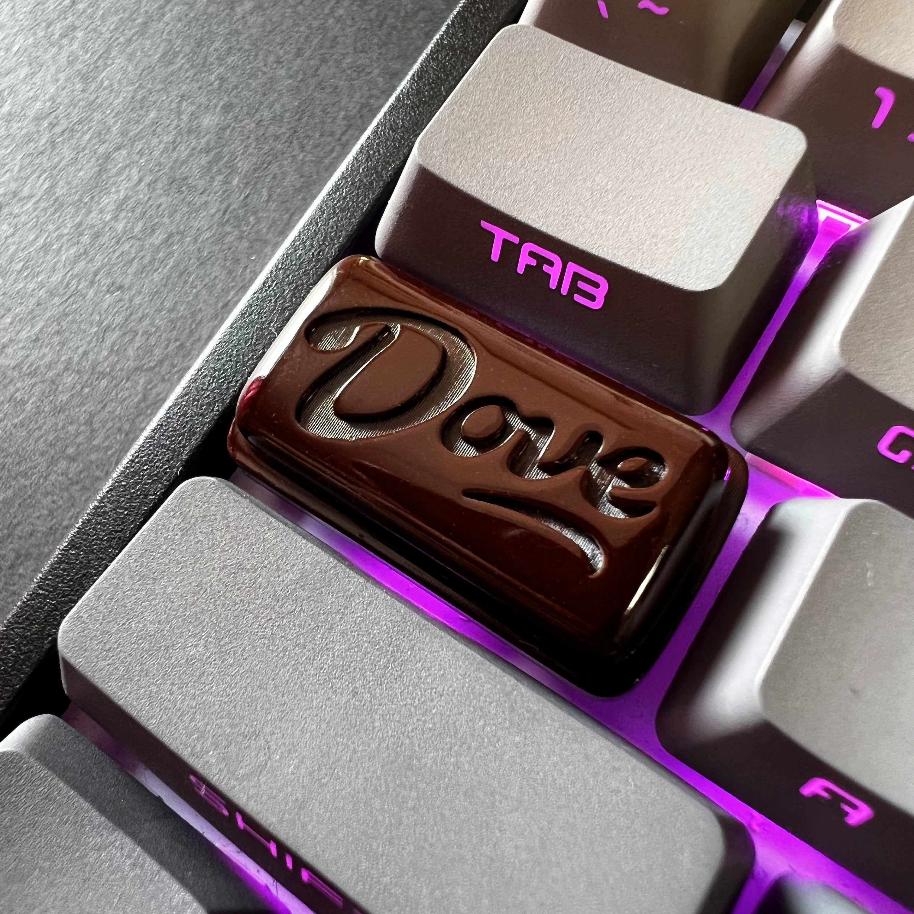 Chocolate creative personalized keycaps, pressed with mineral powder material, available in multiple sizes for mechanical keyboard decoration keycaps