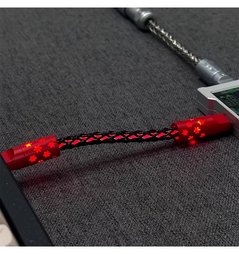 Short line 12cm/20cm, pad short line data cable typec-typec single crystal copper star emitting customized data cable