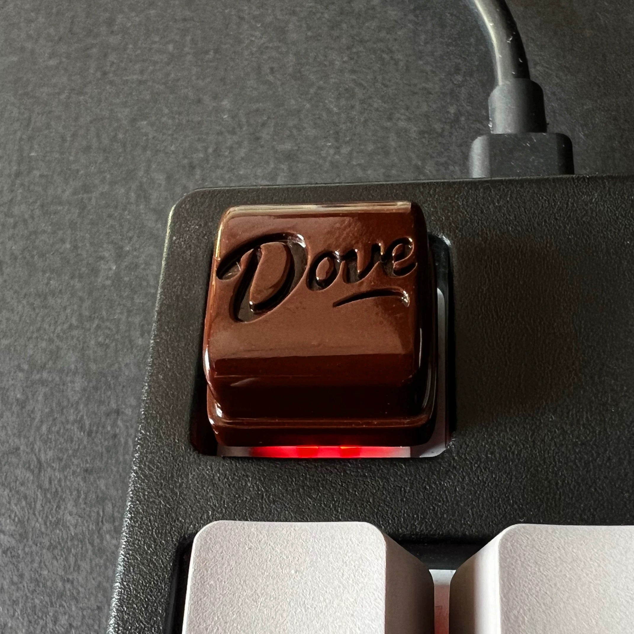 Chocolate creative personalized keycaps, pressed with mineral powder material, available in multiple sizes for mechanical keyboard decoration keycaps