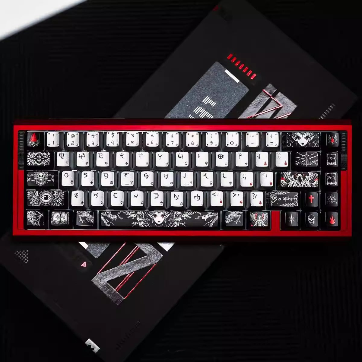 Fallen Angel Theme Design Keycap Metal Paint Pearl Paint Craftsmanship PBT Material Original Factory High Heat Sublimation Craftsmanship High Beauty Customization Personalized Keycap Set