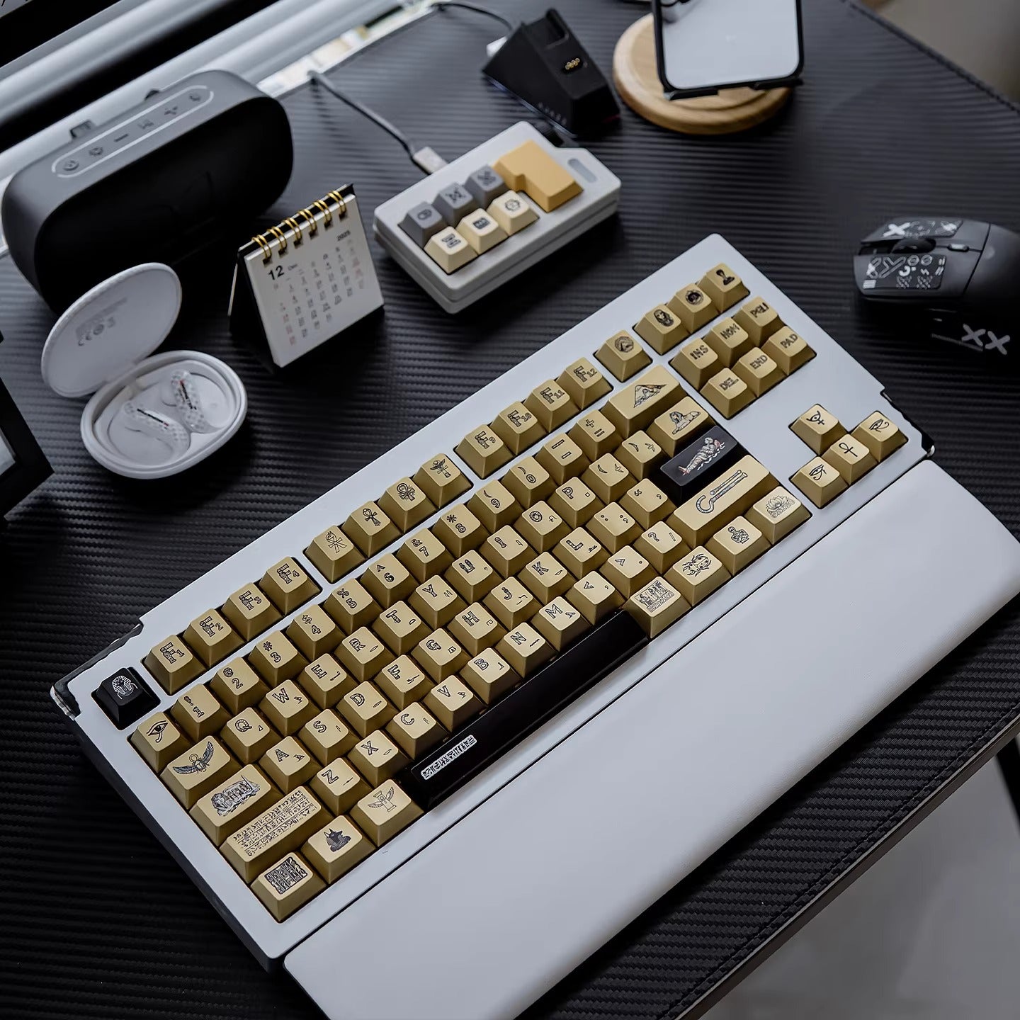 Mysterious Egypt, Metal Gloss PBT Material Personalized Keycap Set, Mechanical Keyboard Theme Design Decorative Keycap Set