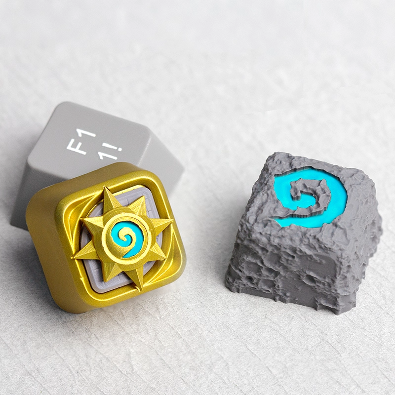 HearthStone logo multi-color resin molded personalized keycaps, mechanical keyboard resin craftsman decorative keycaps