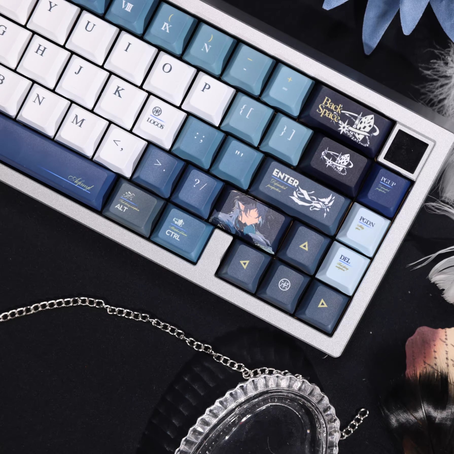 Arknights series,Logos theme, custom set personalized keycap series, PBT material, compatible with 61/64/68/75/84/87/104 mechanical keyboard keycap set