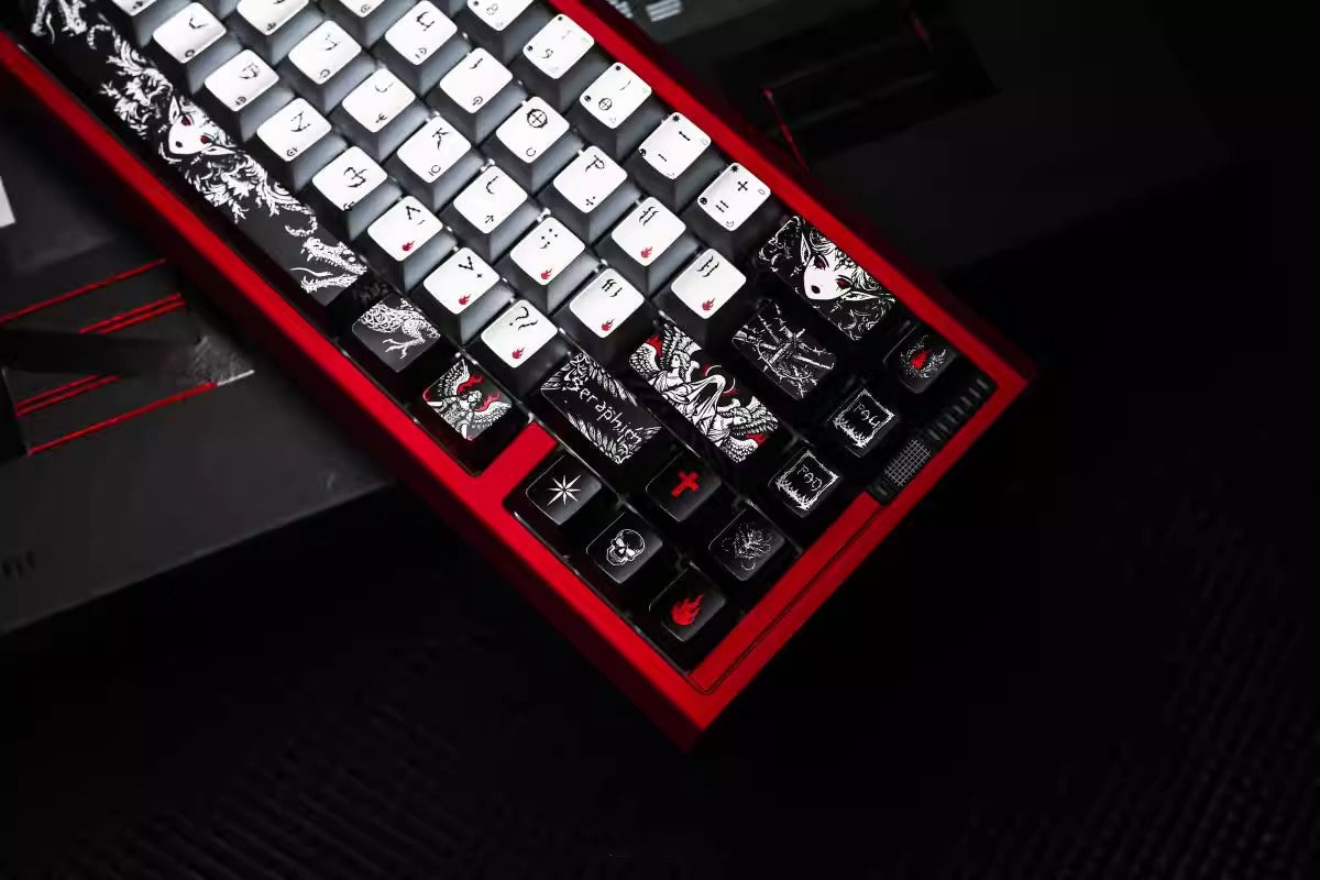 Fallen Angel Theme Design Keycap Metal Paint Pearl Paint Craftsmanship PBT Material Original Factory High Heat Sublimation Craftsmanship High Beauty Customization Personalized Keycap Set