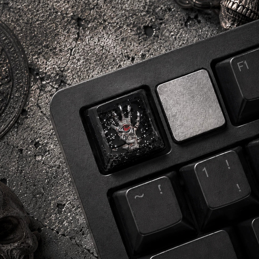 Dark themed design, Medieval Gothic style,crystal resin personalized keycaps, artisankeycaps, Mechanical keyboard decorative keycaps