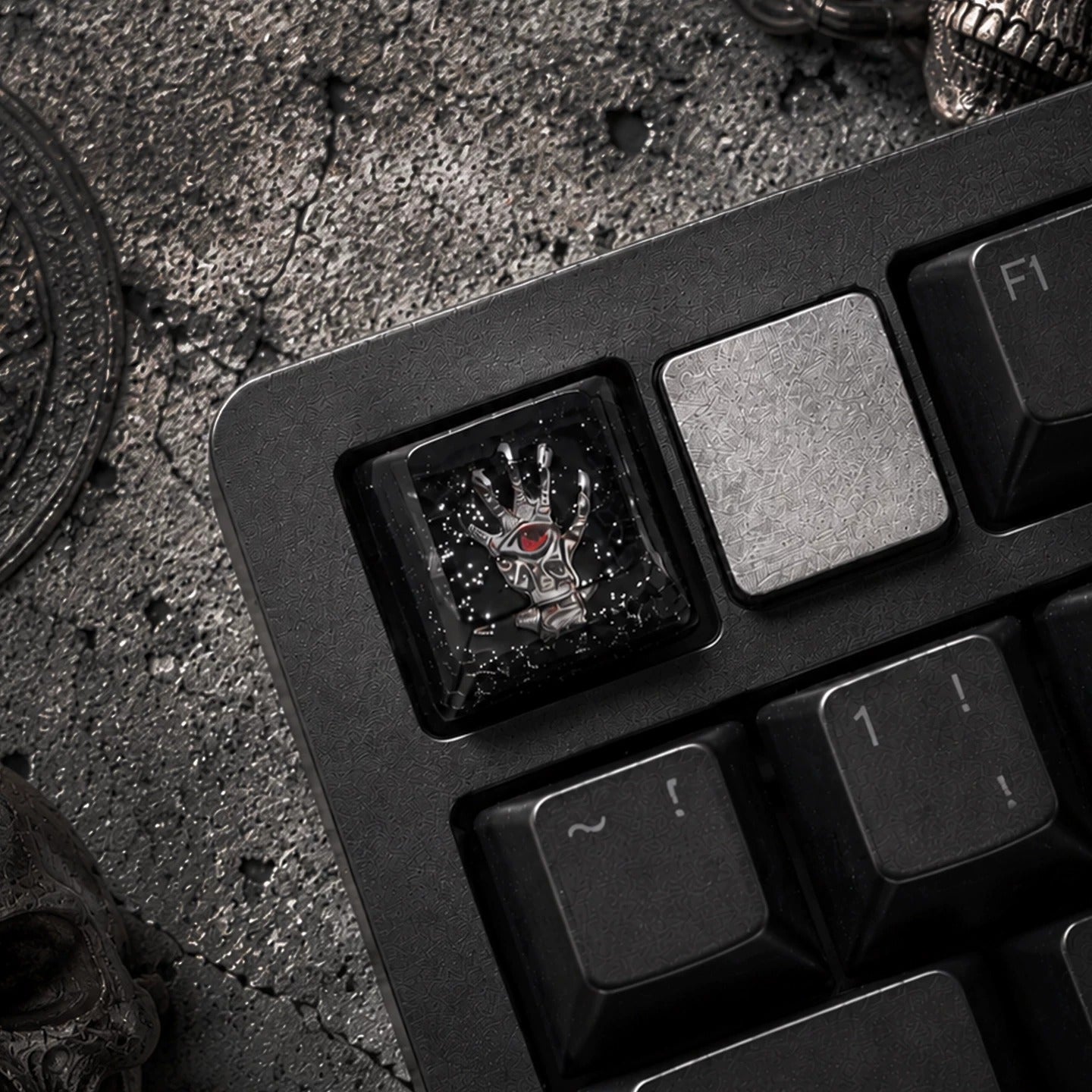 Dark themed design, Medieval Gothic style,crystal resin personalized keycaps, artisankeycaps, Mechanical keyboard decorative keycaps