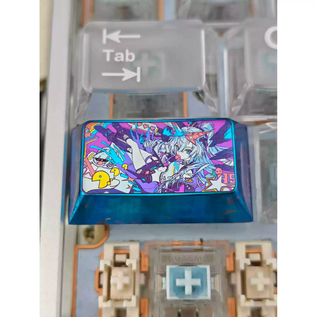 Honkai:Star Rail,Silver Wolf 1.75 U titanium alloy personalized keycaps, mechanical keyboard decorative keycaps, anime and game cultural creative keycaps