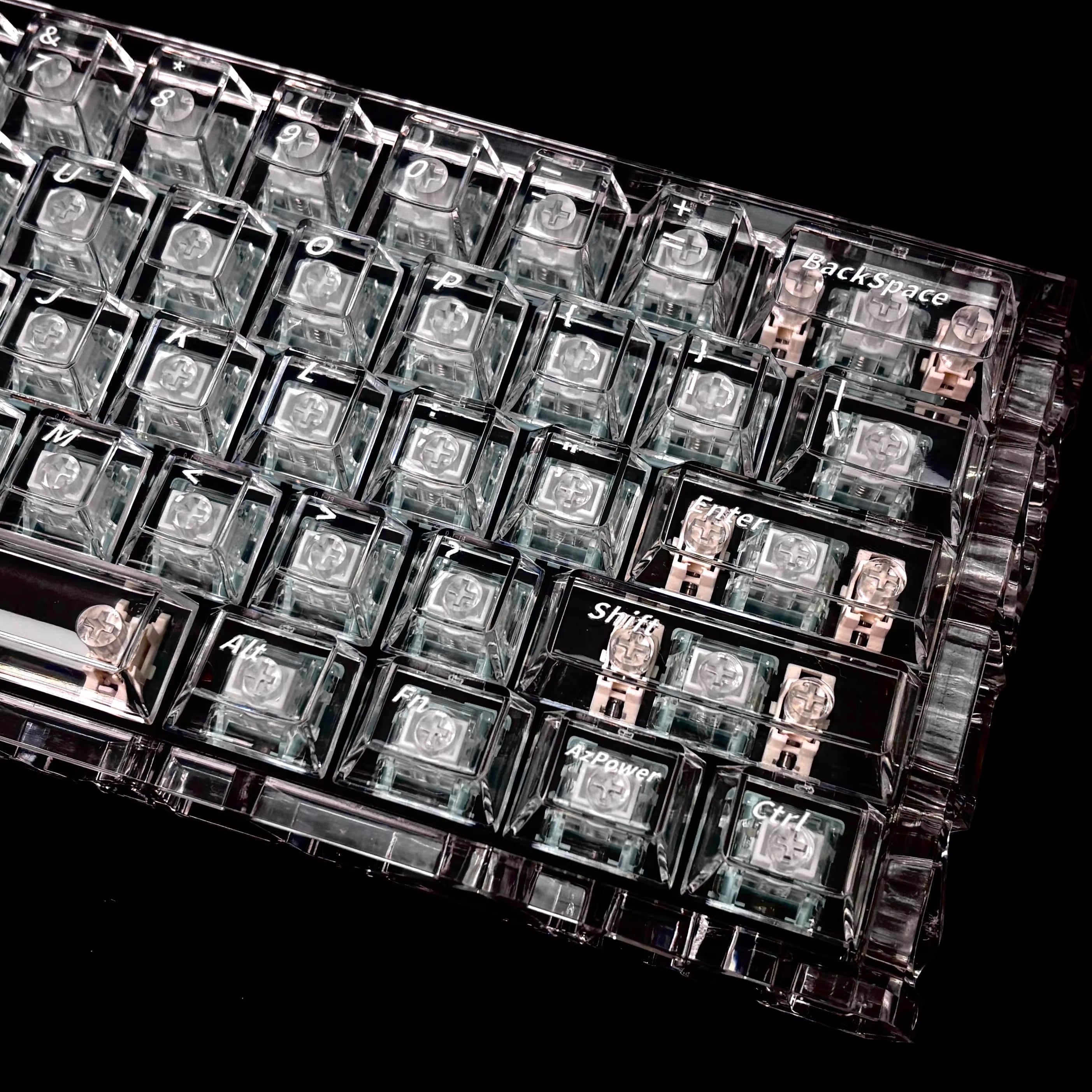 Crystal clear ice effect set with personalized keycaps, natural elements, simple and fashionable mechanical keyboard decoration keycap set