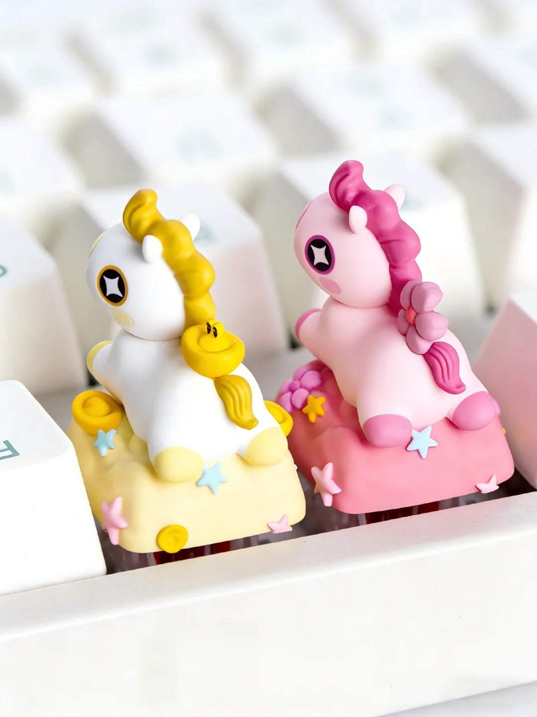 Little horse galloping, multi-color resin personalized keycaps, resin cute design creative decorative keycaps