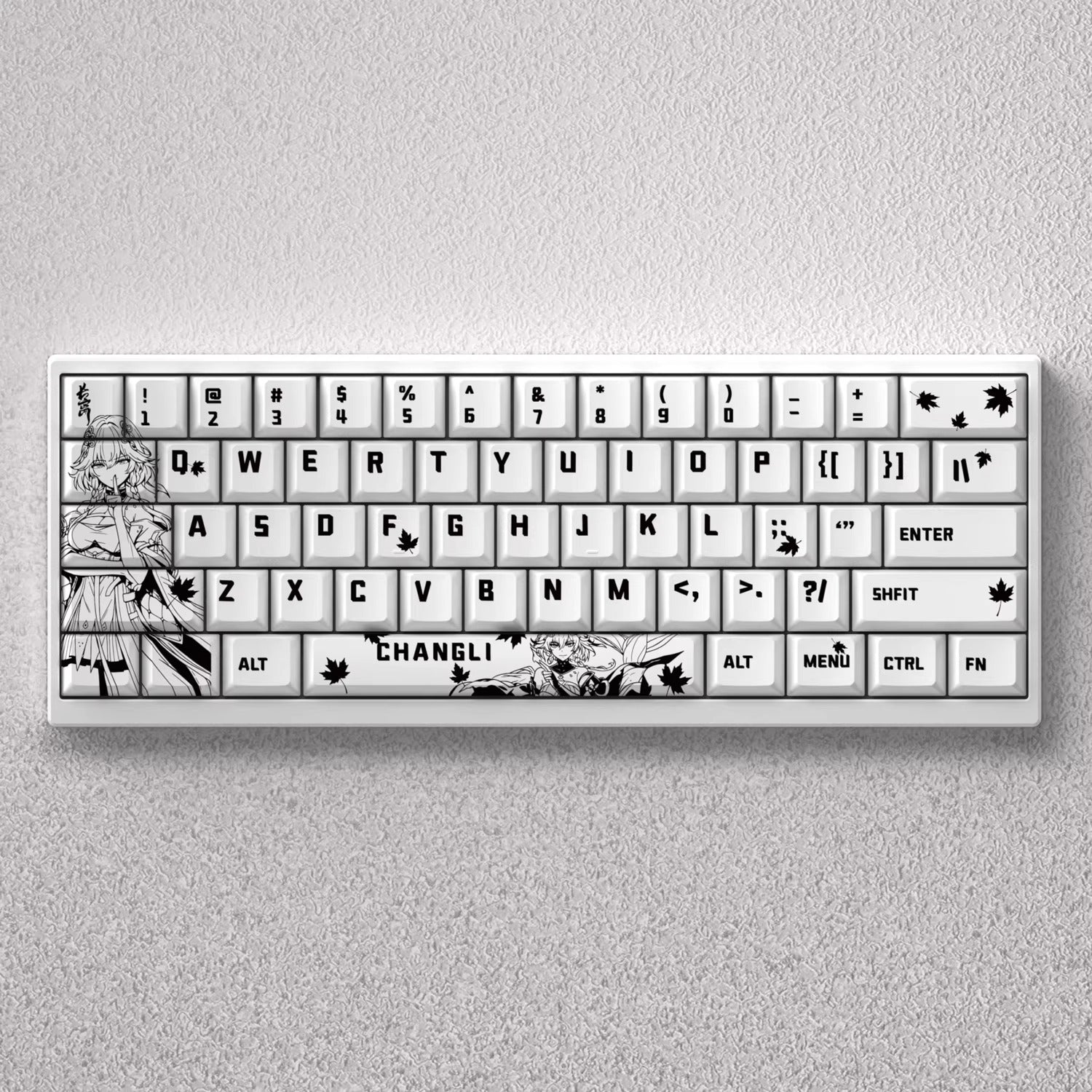 Wuthering Waves series, Changli theme, original high PBT material compatible MX switch mechanical keyboard, anime game theme set keycaps, mechanical keyboard replacement keycap set