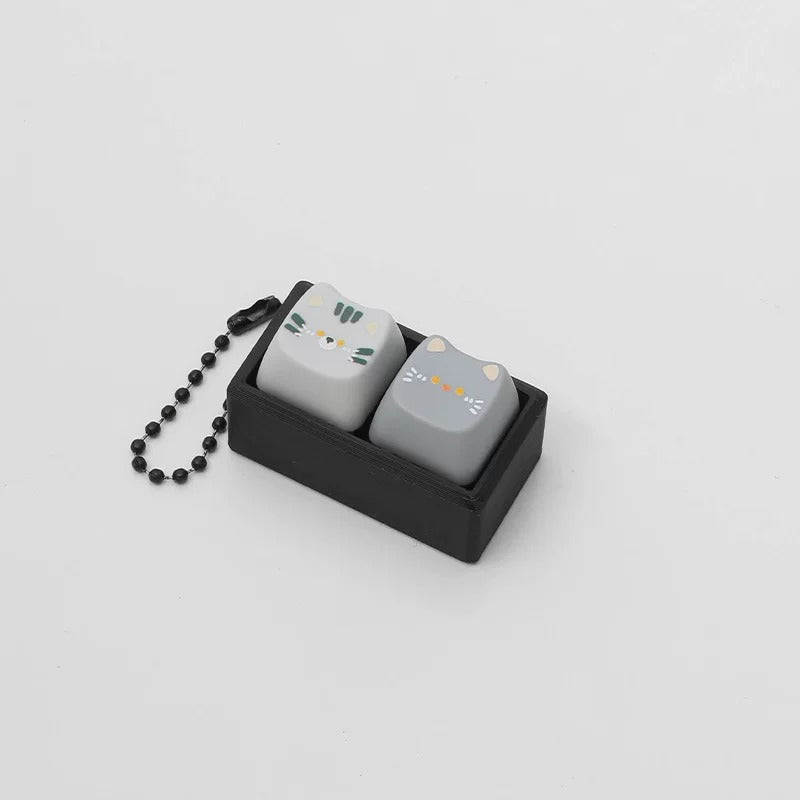 Cute cat switch tester, keycap keychain, cat themed keycap switch mechanical keyboard creative peripheral cultural products.