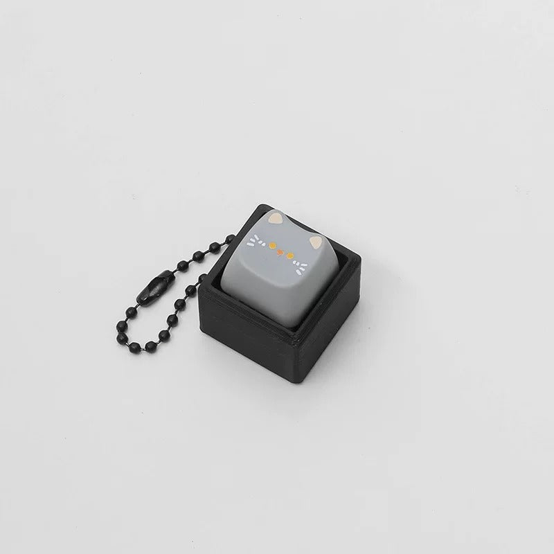 Cute cat switch tester, keycap keychain, cat themed keycap switch mechanical keyboard creative peripheral cultural products.